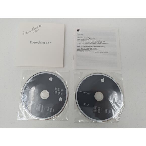 NO SCRATCHES Mac Computers OS X Install Disc 1 & 2 Version 10.5 Untested - Picture 2 of 5